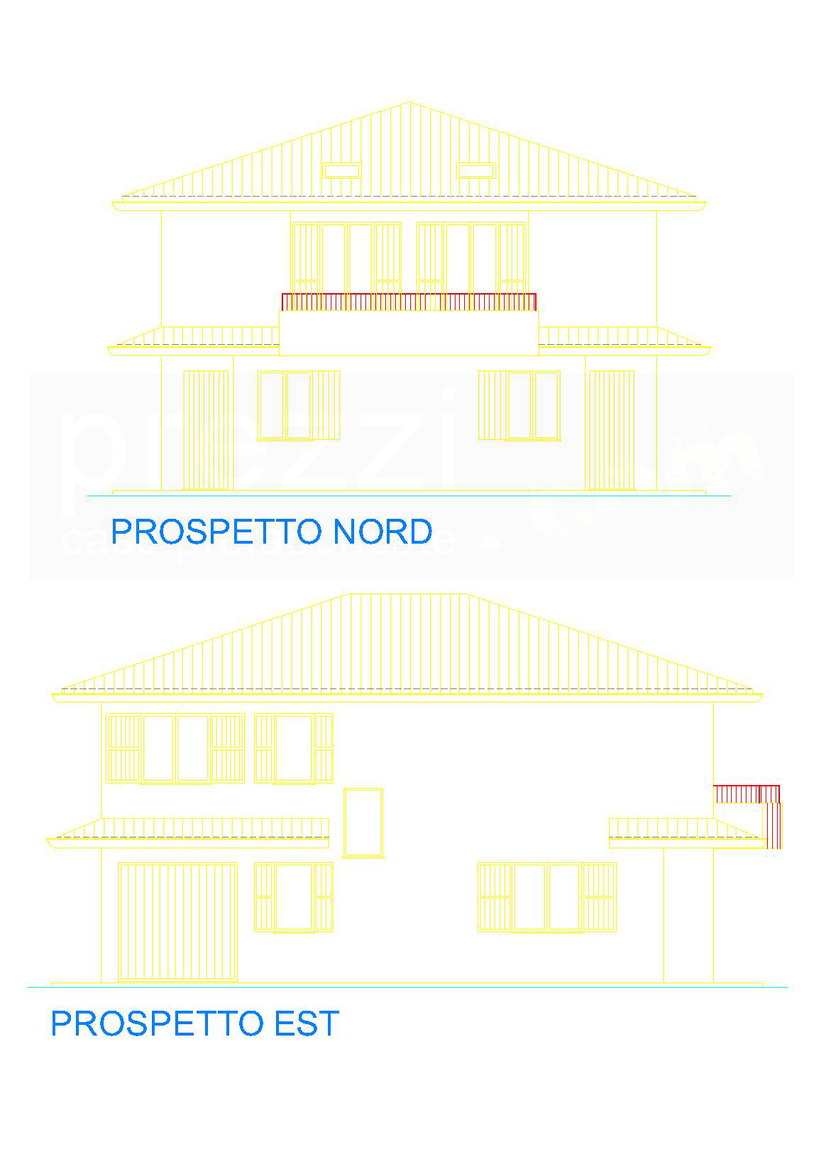 casa-S-Prospetti-nord-est-WM Case prefabbricate legno Rovereto sulla Secchia, Modena